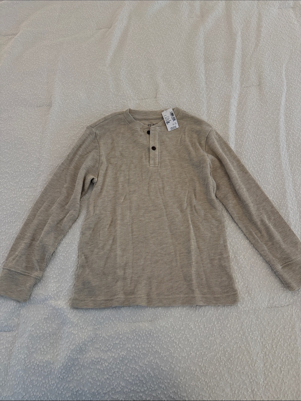 NWT! The Childrens Place Lightweight Henley Long Sleeve Shirt - Beige